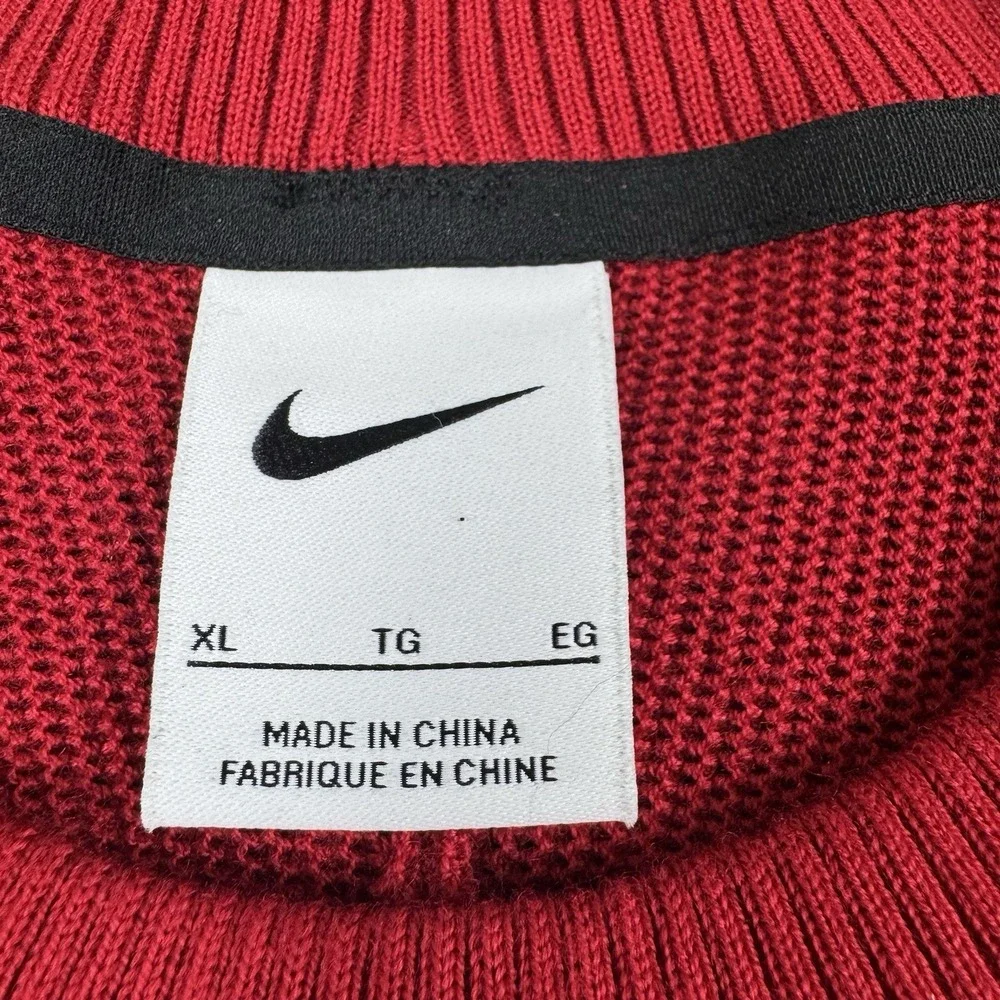 Nike Tiger Woods Wool Blend Knit Golf Sweater Red Mens XL EUC CU9782-687 - Picture 3 of 8